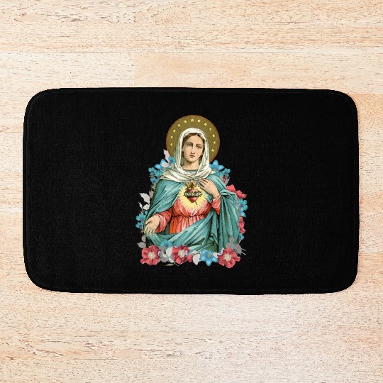 Immaculate Heart of Mary Blessed Mother Catholic Bath Mats
