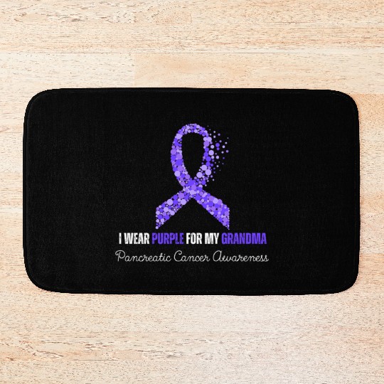 I Wear Purple For My Grandma Pancreatic Cancer Bath Mats