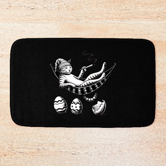 Easter Cat Chill Mode Bath Mats