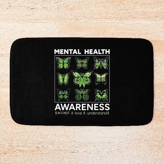 Accept Love Understand Mental Health Awareness Bath Mats