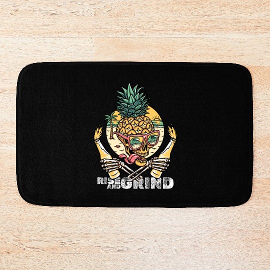 Rise and Grind – Tropical Skull Party Bath Mats