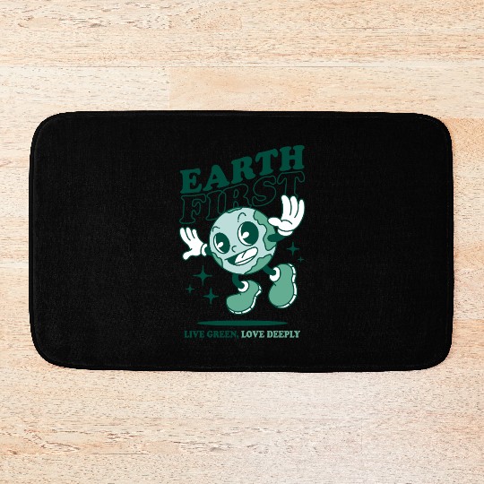 Earth First Retro Cartoon Bath Mats