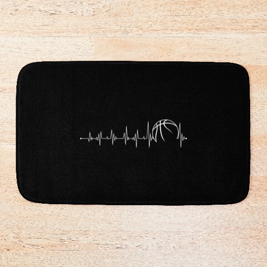 Heartbeat basketball Bath Mats