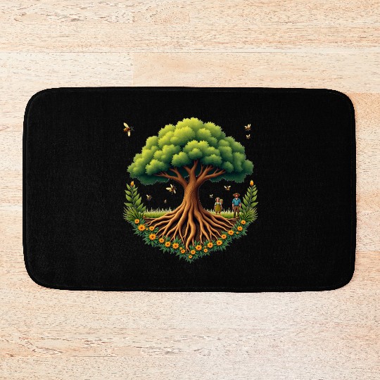 Tree of Life & Bees Bath Mats