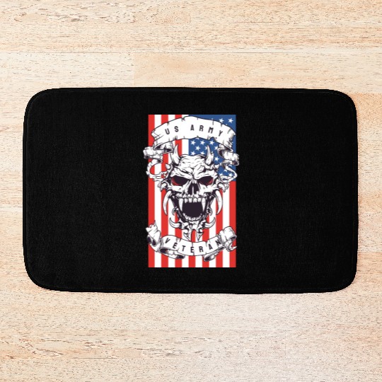 US Army Veteran Skull Bath Mats