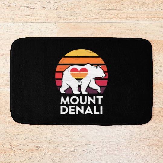 Vintage Bear Mount Denali Sunset Wilderness Bath Mats