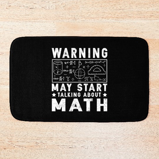 Funny Math Teacher Warning Geek Nerd Gift Bath Mats