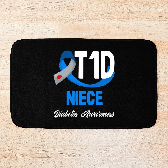 T1D Niece Diabetes Type 1 Awareness Bath Mats