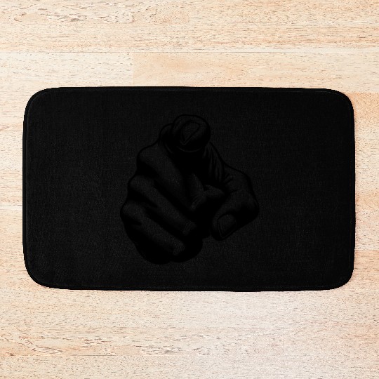 Motivational Design Index Finger Hand Gesture Bath Mats