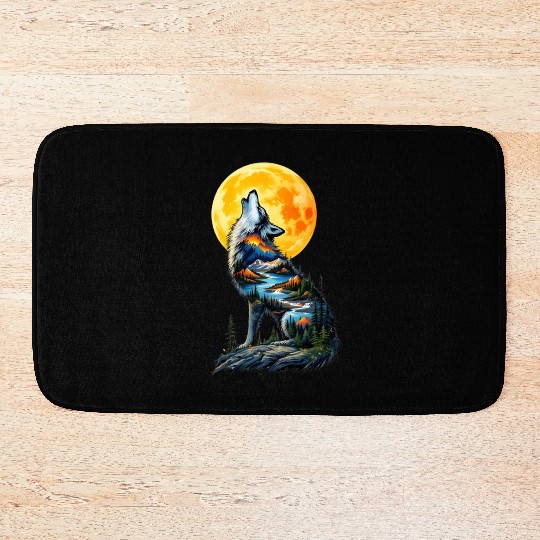 Howling Wolf Bath Mats