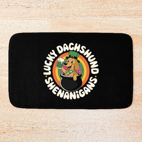 Lucky Dachshund Shenanigans | St. Patrick’s Day Bath Mats