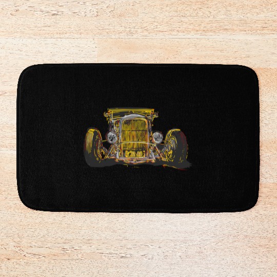 Hot Rod head on Bath Mats