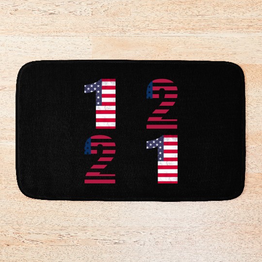 12 21 American Flag Numbers Bath Mats