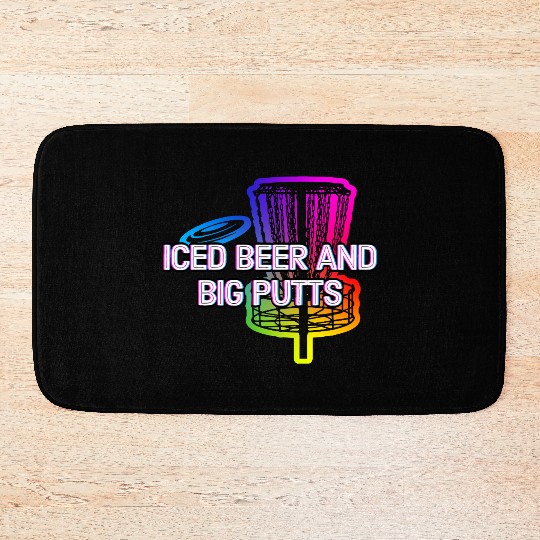 Iced Beer and Big Putts Disc Golf Beer Lover Bath Mats