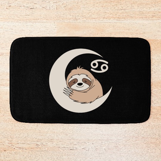 Cancer Zodiac Sloth Embrace the Calmness Bath Mats