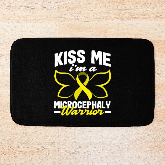 Kiss Me I'm a Microcephaly Warrior Awareness Bath Mats