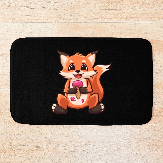 Sweet Fox with Ice Cream Cone Bath Mats