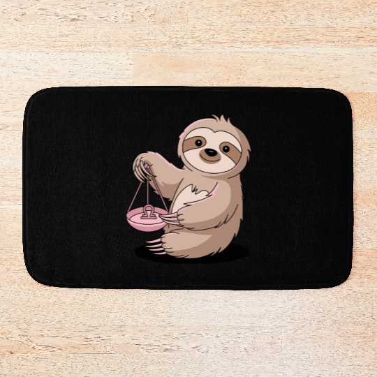 Charming Libra Zodiac Sloth With Balance Bath Mats
