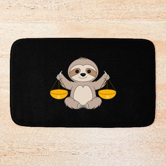 Libra Zodiac Sloth Balancing Harmony Bath Mats