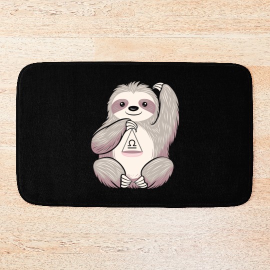 Libra Zodiac Sloth Balancing Symbol Charm Bath Mats