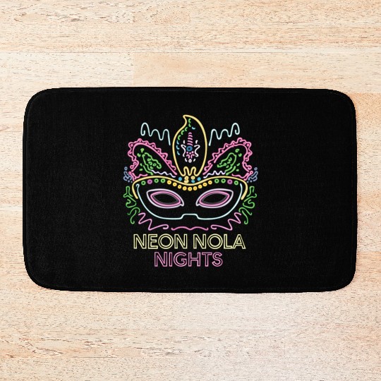 Neon NOLA Nights: Electrifying Mardi Gras Magic Bath Mats