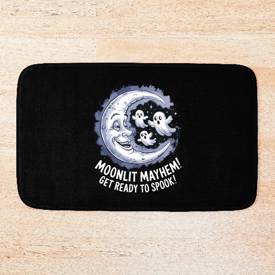Moonlit Mayhem Ghostly Spook Under the Mondlight Bath Mats