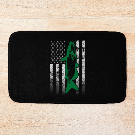 American Flag Fish Bath Mats