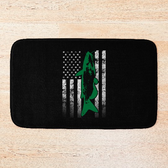 American Flag Fish Bath Mats
