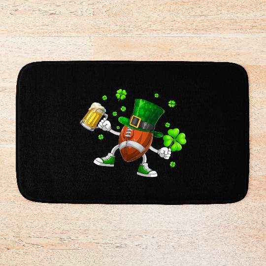 Football Drinking Beer St Patrick's Day Bath Mats