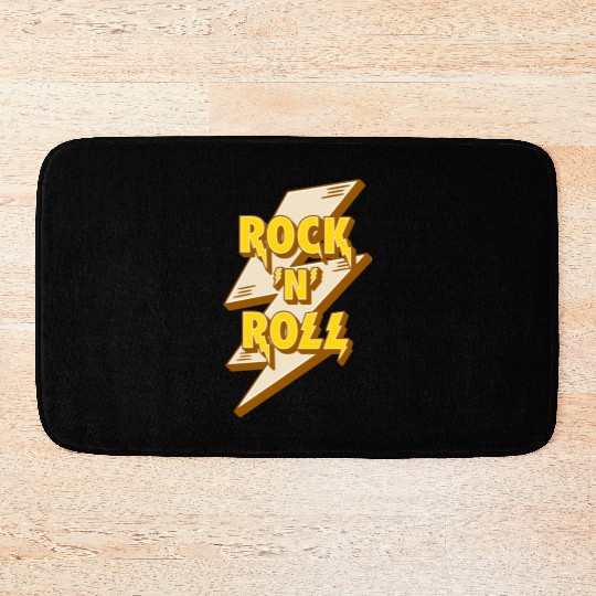 Rock'N'Roll Sign With Lightning Bolt Bath Mats
