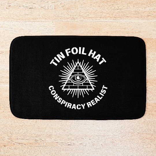 Tin Foil Hat Conspiracy Realist Bath Mats