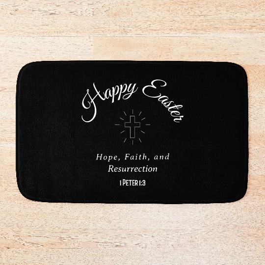 Happy Easter Hope, Faith, and Resurrection Bath Mats