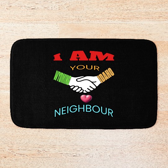 I AM YOUR NEIGHOUR WYOMING AND IDAHO Bath Mats