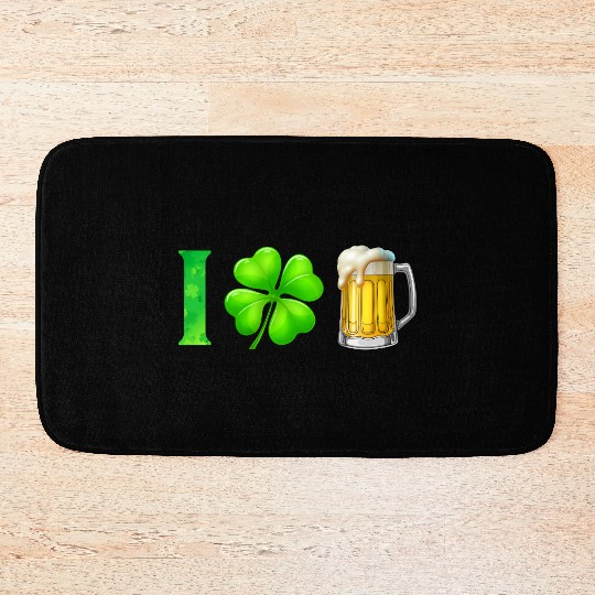 I Shamrock Beer Funny St Patrick's Day I Love Beer Bath Mats