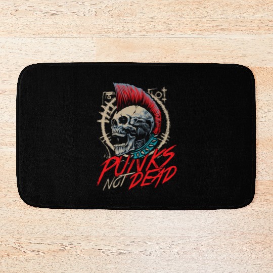 Punks Not Dead Rocker Punker Punk Rock Music Bath Mats
