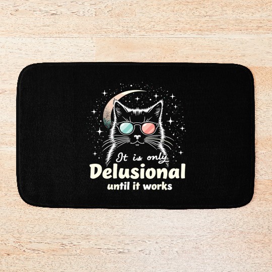 Delusional Cat Cat Retro Cats Cat Lovers Bath Mats