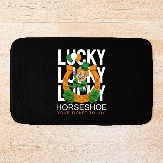 Lucky horseshoe your ticket to joy Bath Mats