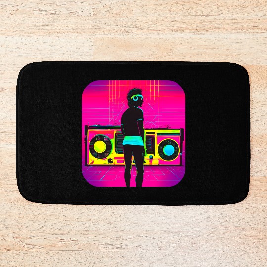 80s iconic retro vintage culture Bath Mats