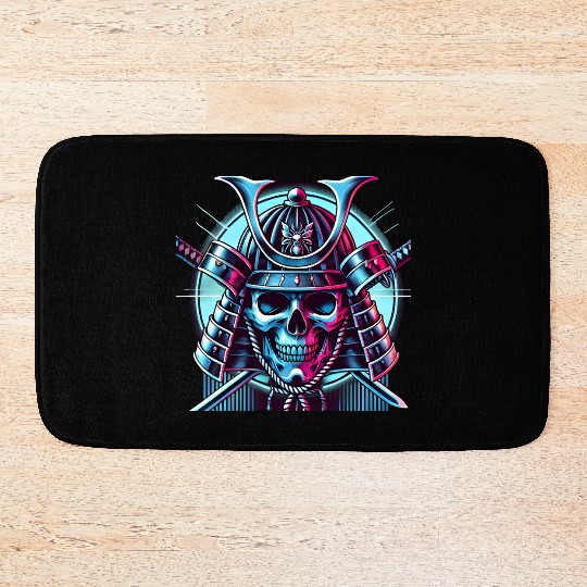 Neon Bushido: The Skull Warrior Bath Mats