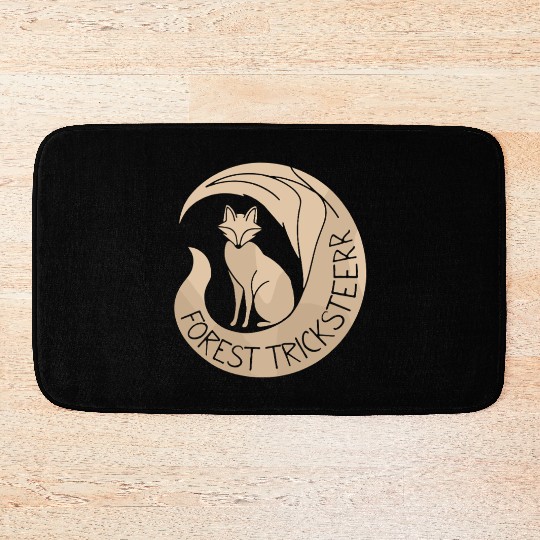 Forest Tricksteerr Fox Nature Emblem Design Bath Mats