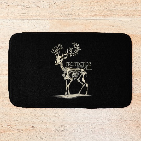 Protector Of The Veil: Mystical Deer Skeleton With Bath Mats