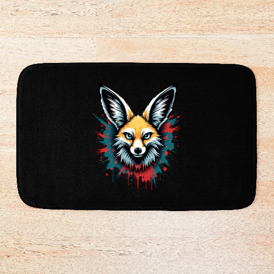 Fennec Fox Graffiti – Wild Spirit Street Art Bath Mats