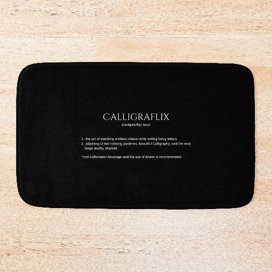Calligraflix white Bath Mats