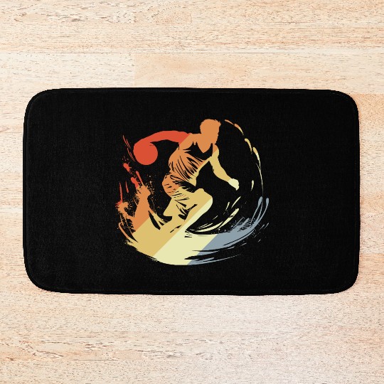Vintage Basketballer Bath Mats