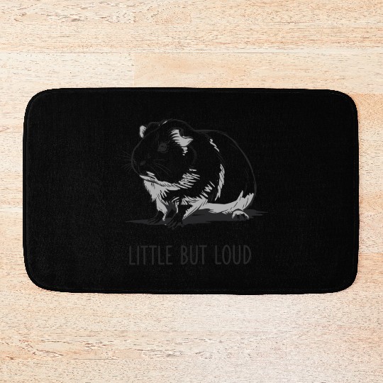 Little But Loud Guinea Pig Illustration Bath Mats