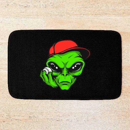Grey Alien Baseball Bath Mats