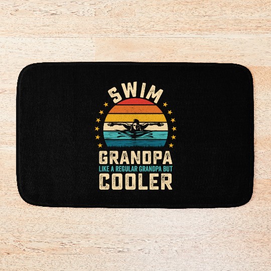 Swim Grandpa - Like a Regular Grandpa but Cooler Bath Mats