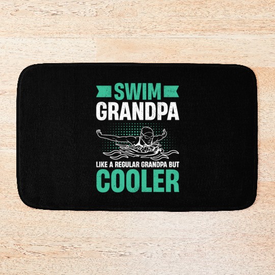 Swim Grandpa - Wave Motion Design Bath Mats