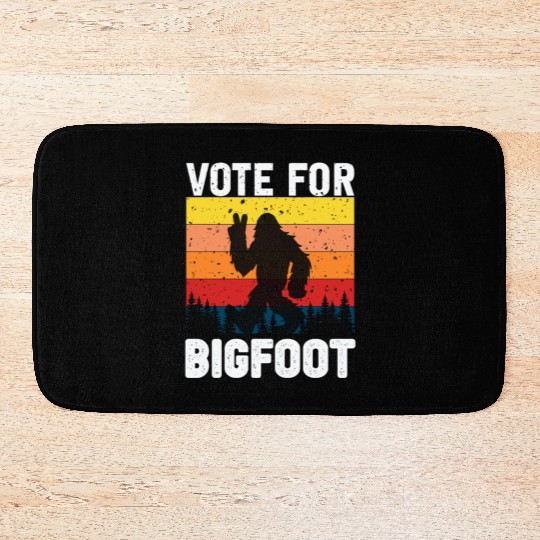 Vote For Bigfoot Funny Retro Graphic Novelty Bath Mats