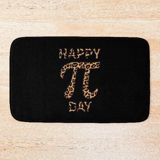 Happy Pi Day Leopard Print Celebration with Math Bath Mats